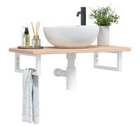 Maison Exclusive - Étagère de vasque murale acier et bois de chêne massif