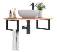 Maison Exclusive - Étagère de vasque murale acier et bois de chêne massif