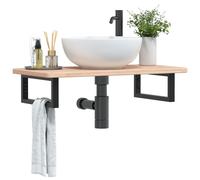 Maison Exclusive - Étagère de vasque murale acier et bois de chêne massif