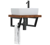 Maison Exclusive - Étagère de vasque murale acier et bois de chêne massif