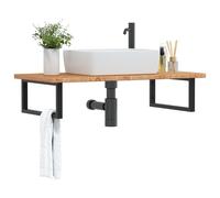 Maison Exclusive - Étagère de vasque murale acier et bois de chêne massif