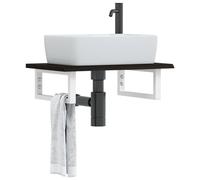 Maison Exclusive - Étagère de vasque murale acier et bois de chêne massif