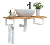 Maison Exclusive - Étagère de vasque murale acier et bois de chêne massif