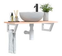 Maison Exclusive - Étagère de vasque murale acier et bois de chêne massif