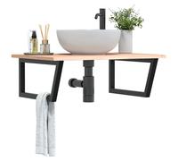 Maison Exclusive - Étagère de vasque murale acier et bois de chêne massif