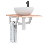 Maison Exclusive - Étagère de vasque murale acier et bois de chêne massif
