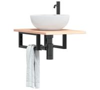Maison Exclusive - Étagère de vasque murale acier et bois de chêne massif