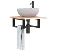Maison Exclusive - Étagère de vasque murale acier et bois de chêne massif