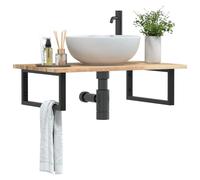 Maison Exclusive - Étagère de vasque murale acier et bois massif d'acacia
