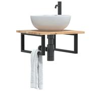 Maison Exclusive - Étagère de vasque murale acier et bois massif d'acacia