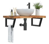 Maison Exclusive - Étagère de vasque murale acier et bois massif d'acacia