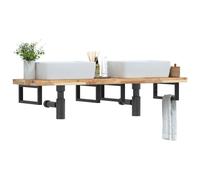 Maison Exclusive - Étagère de vasque murale acier et bois massif d'acacia