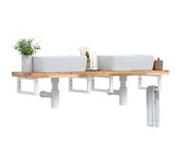 Maison Exclusive - Étagère de vasque murale acier et bois massif d'acacia