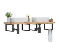 Maison Exclusive - Étagère de vasque murale acier et bois massif d'acacia