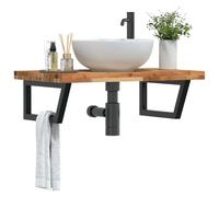 Maison Exclusive - Étagère de vasque murale acier et bois massif d'acacia