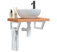 Maison Exclusive - Étagère de vasque murale acier et bois massif de hêtre