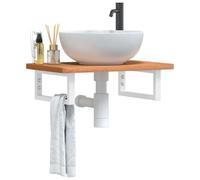 Maison Exclusive - Étagère de vasque murale acier et bois massif de hêtre