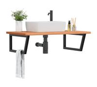Maison Exclusive - Étagère de vasque murale acier et bois massif de hêtre