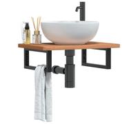 Maison Exclusive - Étagère de vasque murale acier et bois massif de hêtre