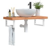 Maison Exclusive - Étagère de vasque murale acier et bois massif de hêtre