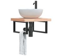 Maison Exclusive - Étagère de vasque murale acier et bois massif de hêtre