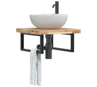 Maison Exclusive - Étagère pour lavabo, montage mural, acier et bois d'acacia