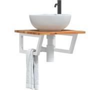 Maison Exclusive - Étagère pour lavabo, montage mural, acier et bois d'acacia