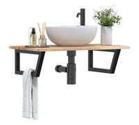 Maison Exclusive - Étagère pour lavabo, montage mural, acier et bois d'acacia