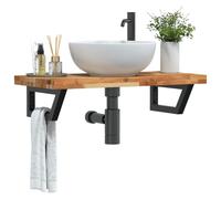 Maison Exclusive - Étagère pour lavabo, montage mural, acier et bois d'acacia