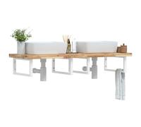 Maison Exclusive - Étagère pour lavabo, montage mural, acier et bois d'acacia