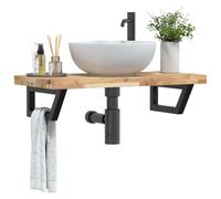 Maison Exclusive - Étagère pour lavabo, montage mural, acier et bois d'acacia