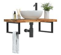 Maison Exclusive - Étagère pour lavabo, montage mural, acier et bois d'acacia