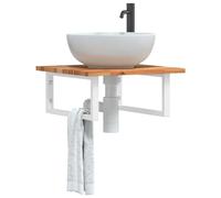 Maison Exclusive - Étagère pour lavabo, montage mural, acier et bois d'acacia