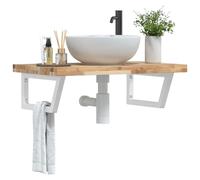 Maison Exclusive - Étagère pour lavabo, montage mural, acier et bois d'acacia