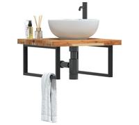 Maison Exclusive - Étagère pour lavabo, montage mural, acier et bois d'acacia