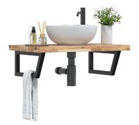 Maison Exclusive - Étagère pour lavabo, montage mural, acier et bois d'acacia