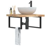 Maison Exclusive - Étagère pour lavabo, montage mural, acier et bois d'acacia