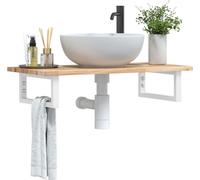 Maison Exclusive - Étagère pour lavabo, montage mural, acier et bois d'acacia