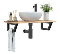 Maison Exclusive - Étagère pour lavabo, montage mural, acier et bois d'acacia