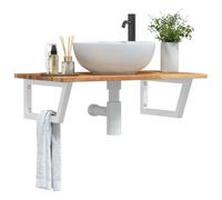 Maison Exclusive - Étagère pour lavabo, montage mural, acier et bois d'acacia