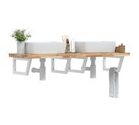 Maison Exclusive - Étagère pour lavabo, montage mural, acier et bois d'acacia