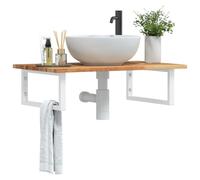 Maison Exclusive - Étagère pour lavabo, montage mural, acier et bois d'acacia