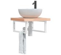 Maison Exclusive - Étagère pour lavabo, montage mural, acier et hêtre massif