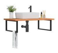 Maison Exclusive - Étagère pour lavabo, montage mural, acier et hêtre massif