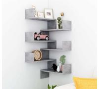 Maison Exclusive Etagères d'angle murales 2pcs béton gris 40x40x50cm aggloméré