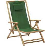 Maison Exclusive - Fauteuil de relaxation réglable, vert, en bambou et tissu