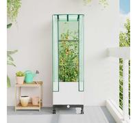 Maison Exclusive - Jardinière avec couvercle de serre et roues, couleur blanche