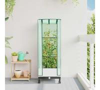 Maison Exclusive - Jardinière avec couvercle de serre et roues, couleur blanche