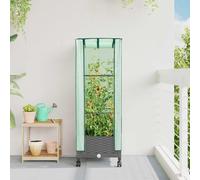 Maison Exclusive - Jardinière avec couvercle de serre et roues, couleur gris clair, en polypropylène