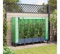 Maison Exclusive - Jardinière avec couvercle de serre et roues, lot de 4, en PP